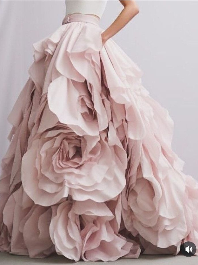 Flower Wedding Skirt/Floral Lace 2 Pieces Dress
