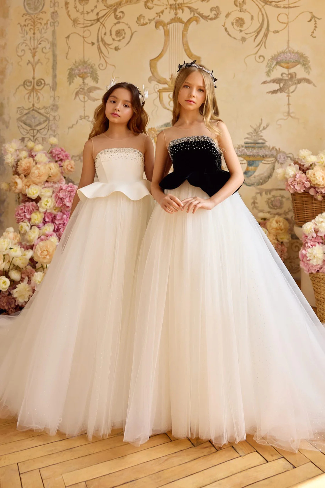 Ivory Luxury  Flower Girl Dress/ Girls Communion Dress