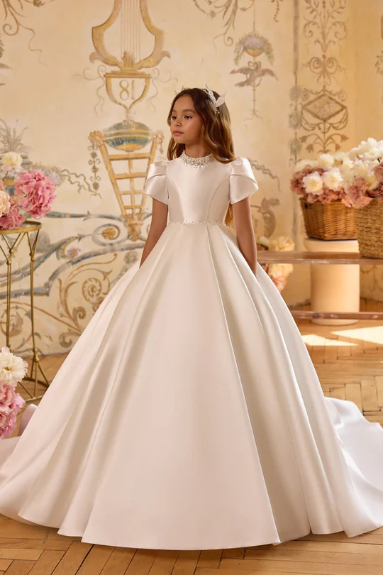 Ivory Mikado Popular Communion Dress