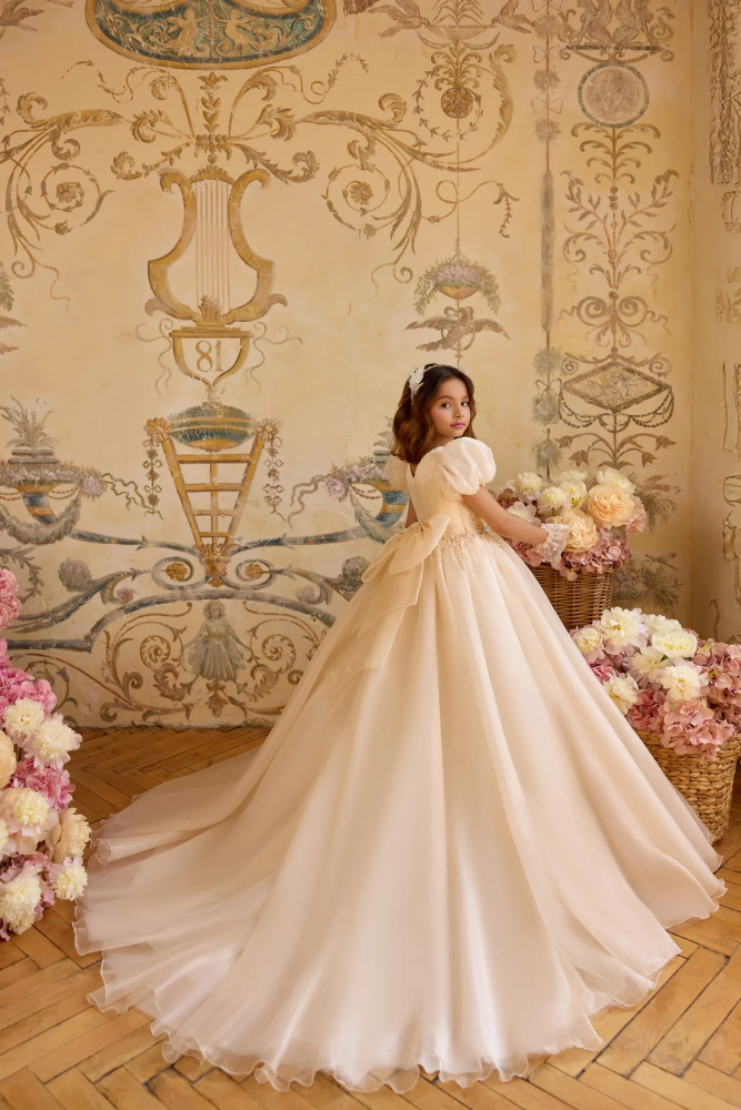 Ivory Beaded Girls Comunion Dress