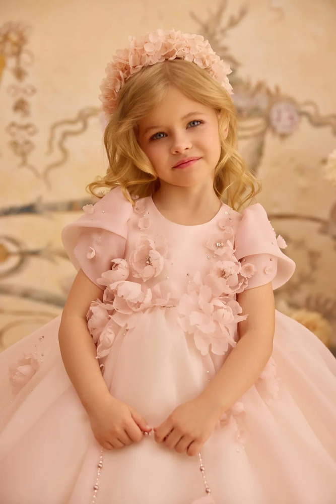Blush Pink Cute Organza Flower girl Dress/Girls Party Dresses
