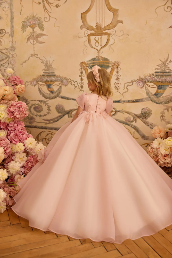 Blush Pink Cute Organza Flower girl Dress/Girls Party Dresses