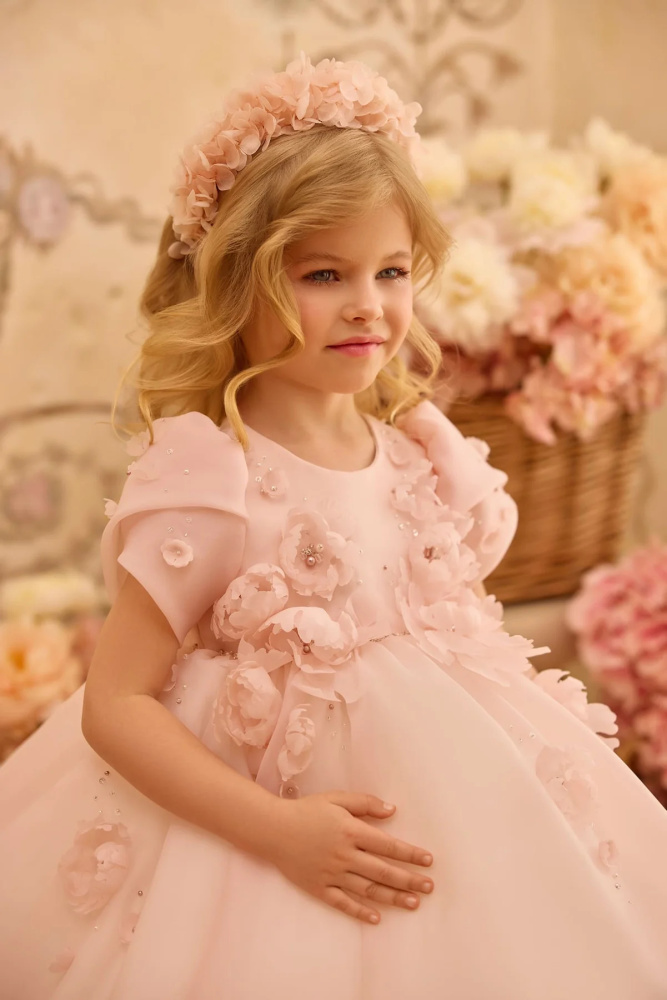 Blush Pink Cute Organza Flower girl Dress/Girls Party Dresses