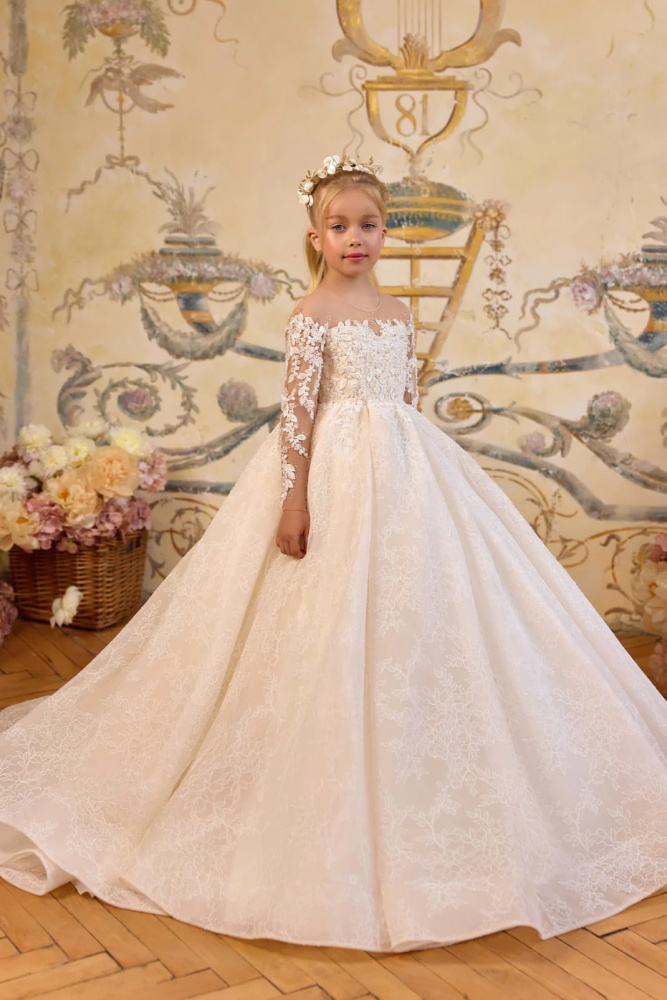 Ivory Lace Girls Comunion Dress