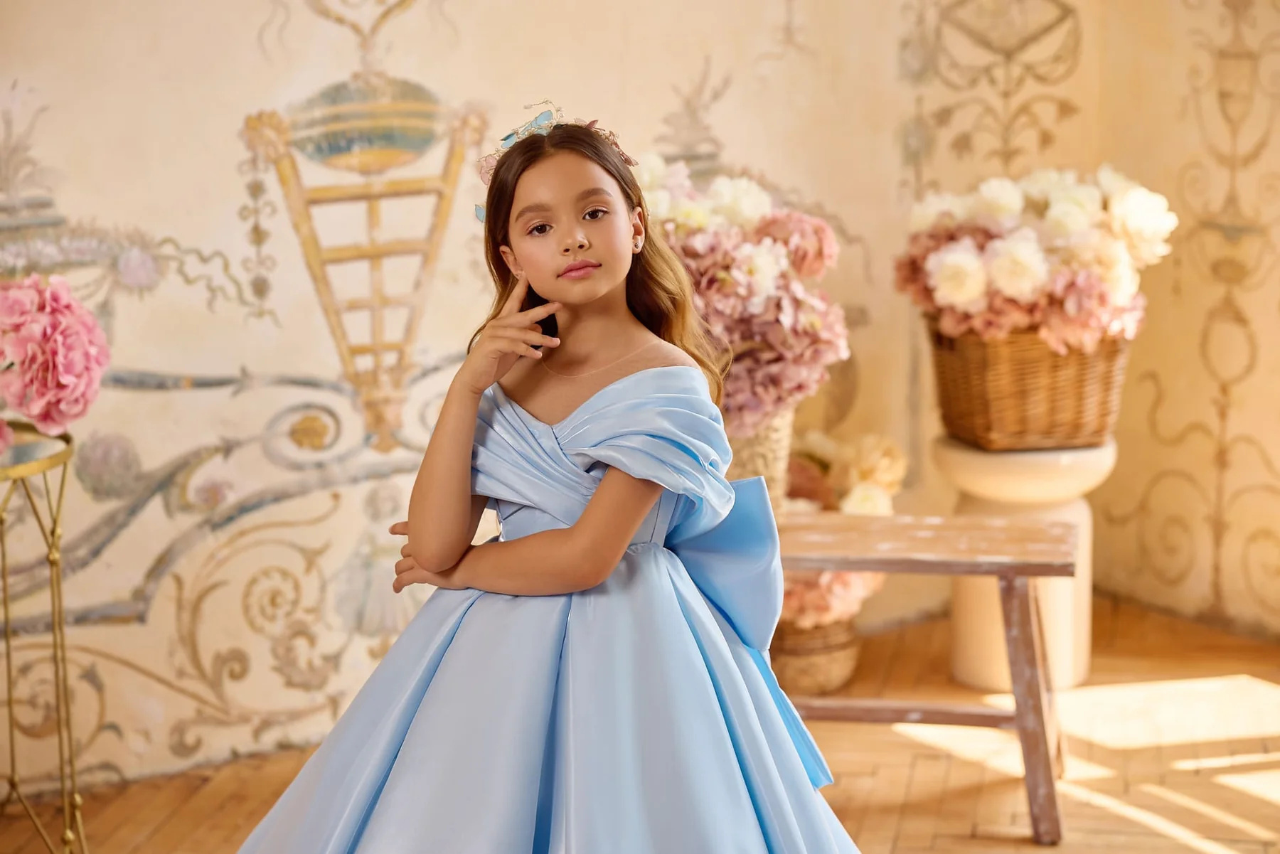 Shiny Organza Girls Party Dress