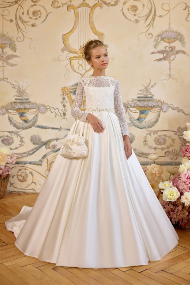 Ivory Lace Girls Communion Dress