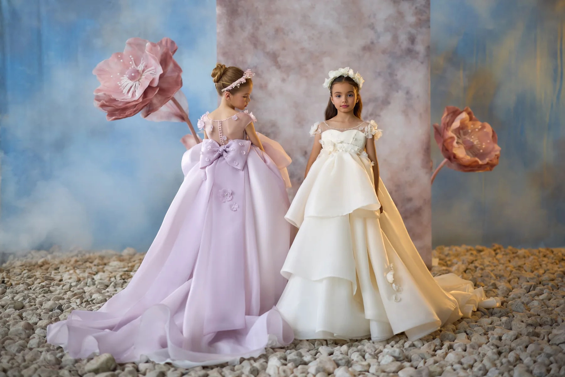 Lavender/Cream Little Girls Party Dress