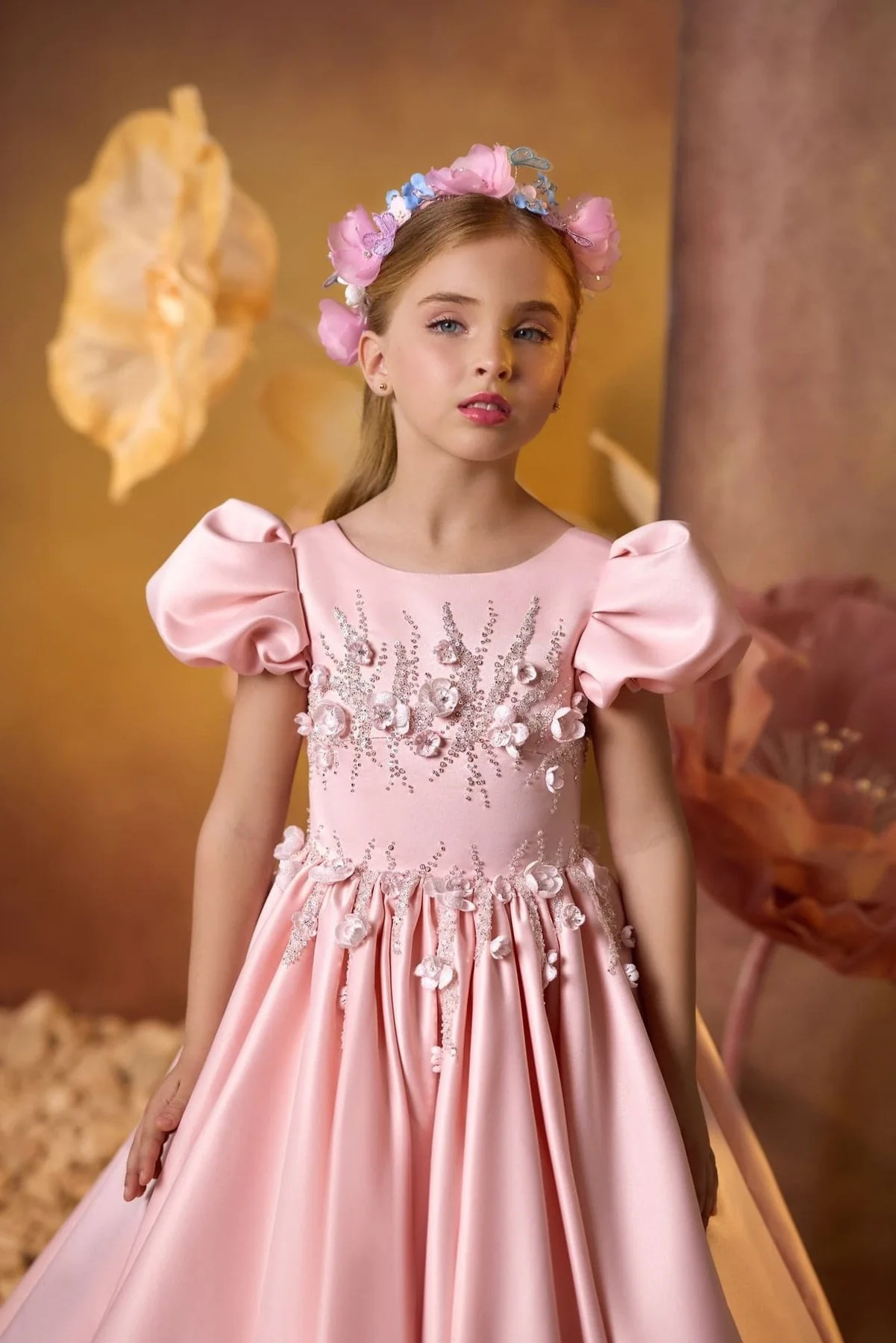 Pink /Blue Little Girls Party Dress