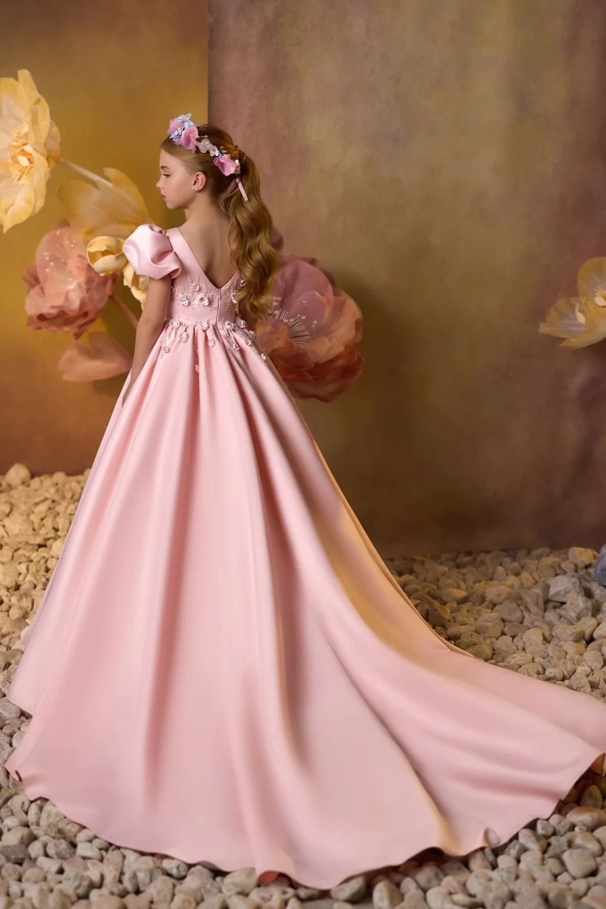 Pink /Blue Little Girls Party Dress