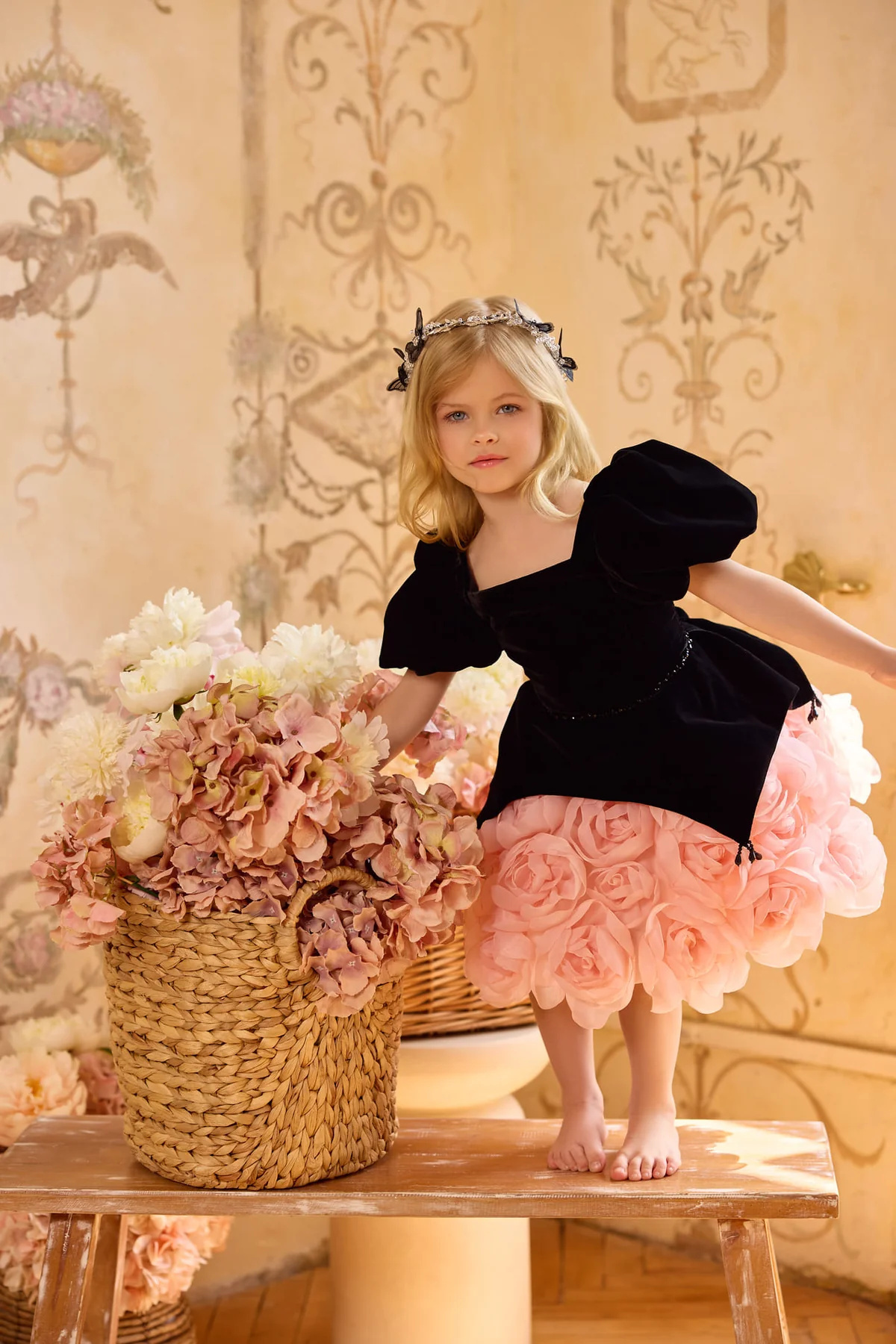 Little Girls Floral Girls Party Dress