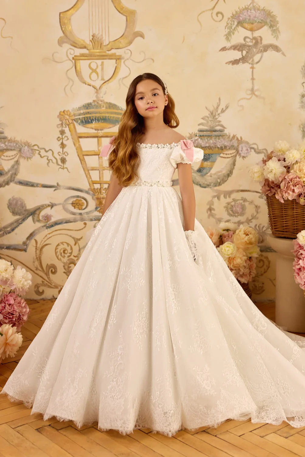 French Lace Girls Party Dress/Communion Dress