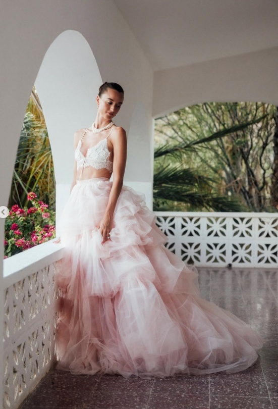 Blush Pink Ruffled Wedding Skirt