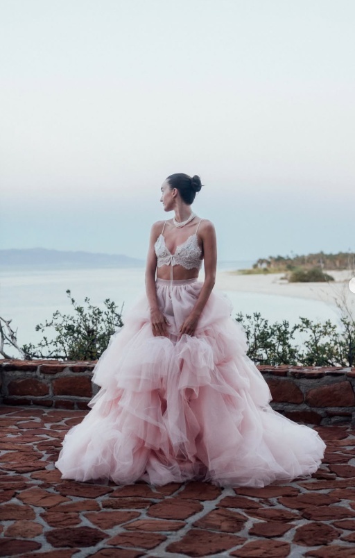 Blush Pink Ruffled Wedding Skirt