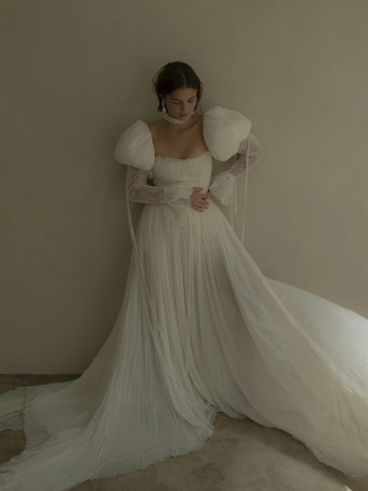 Vintage Silk Tulle Bridal Dress