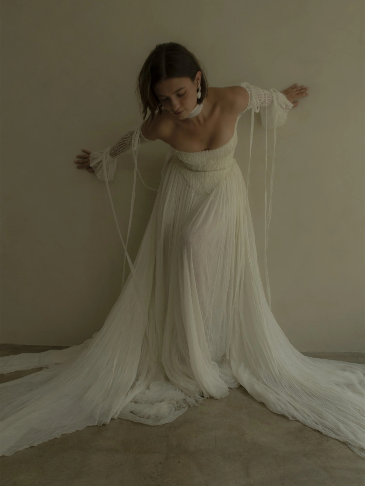 Vintage Silk Tulle Bridal Dress