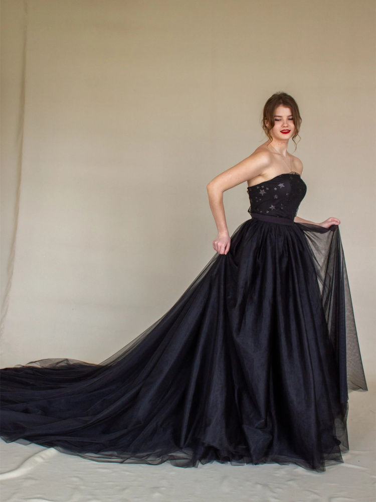 Black 2 Pieces Bridal Dress