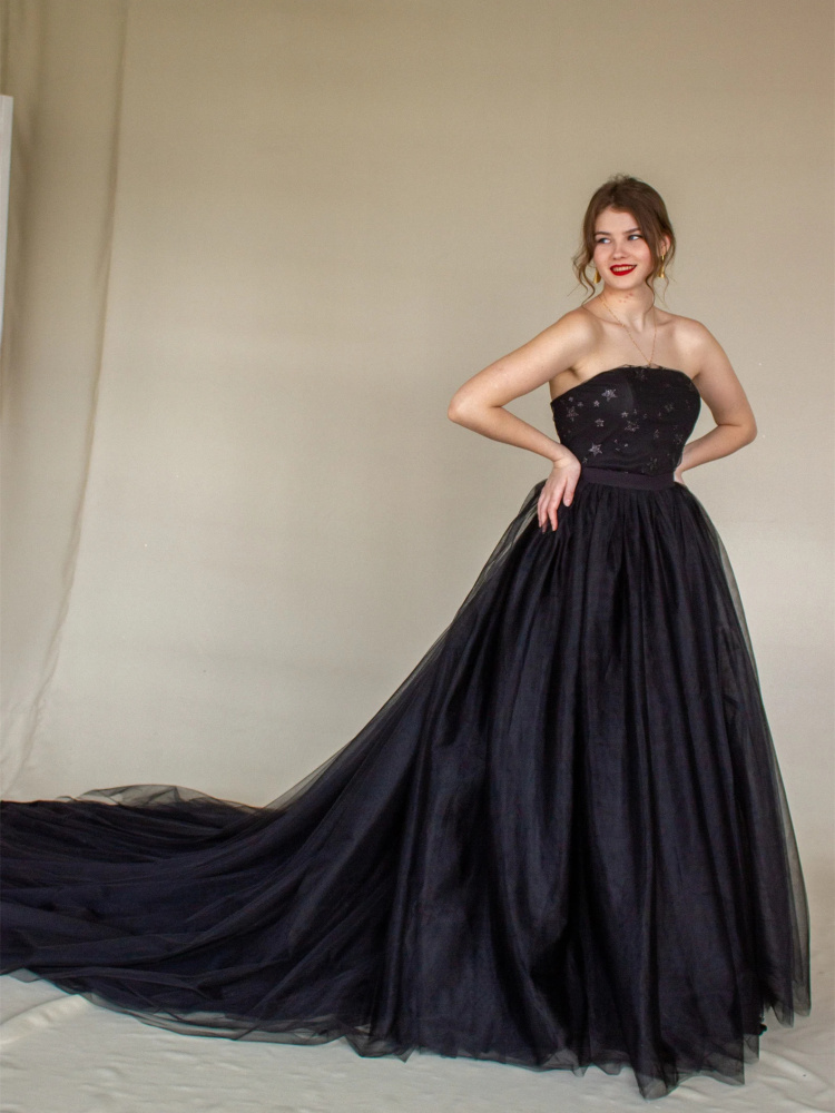 Black 2 Pieces Bridal Dress
