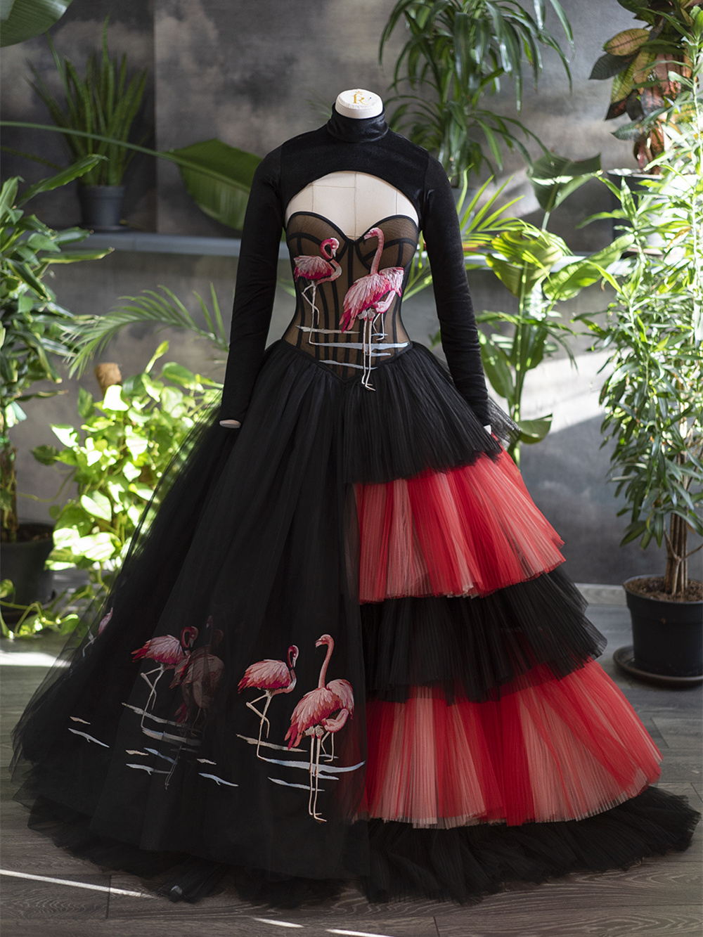 Black/Red Tulle Chic Photoshoot Dress/Prom Dress