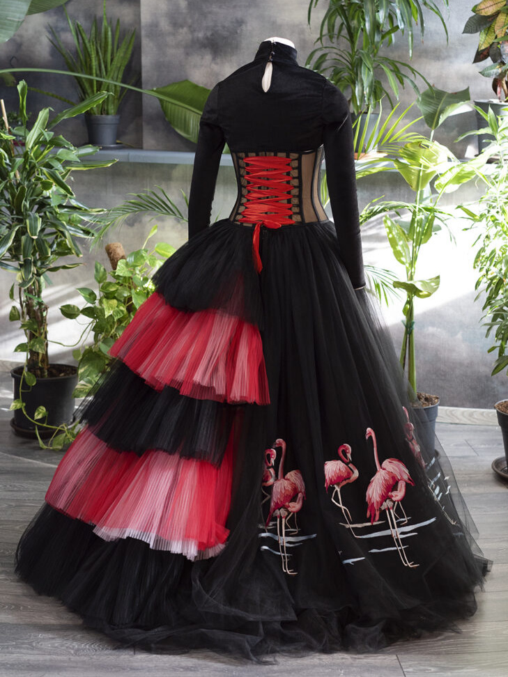 Black/Red Tulle Chic Photoshoot Dress/Prom Dress