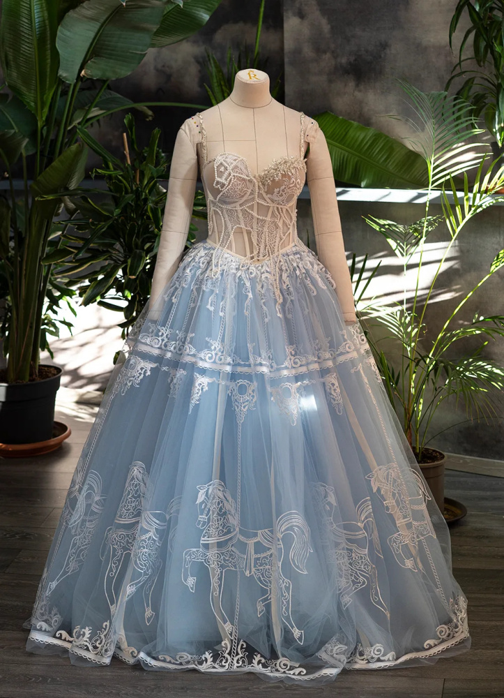 Light Blue Photoshoot Dress/Prom Dress