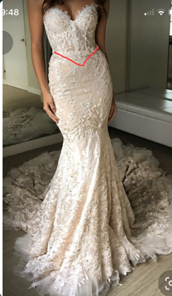 Custom The Mermaid Wedding Dress +veil For C