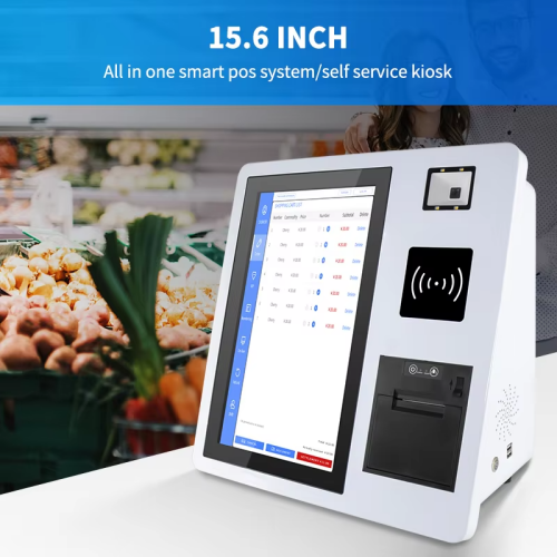 15.6inch All in one smart payment pos all in one android pos system with printer Touch Screen Kiosk Self Pay Machine Barcode Scanner for restaurant