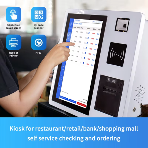 15.6inch All in one smart payment pos all in one android pos system with printer Touch Screen Kiosk Self Pay Machine Barcode Scanner for restaurant