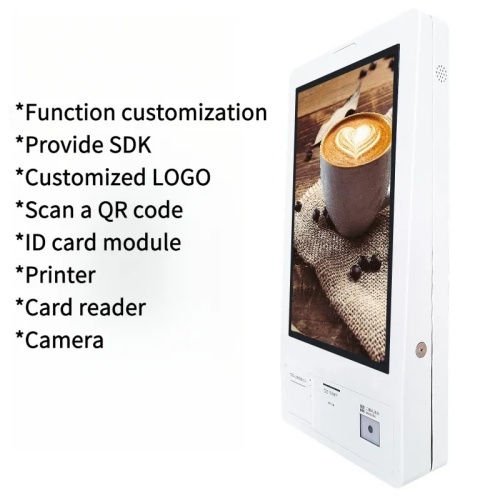 21.5inch Touchscreen Self-checkout Kiosk 21.5-inch 32 inch vertical wall mounted touch screen self-service ordering machine, payment and recharge hospital self-service terminal