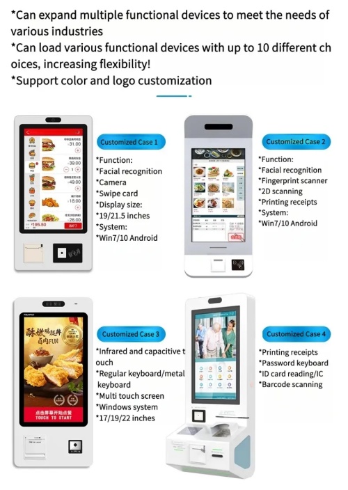 21.5inch Touchscreen Self-checkout Kiosk 21.5-inch 32 inch vertical wall mounted touch screen self-service ordering machine, payment and recharge hospital self-service terminal