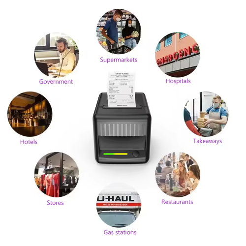 USB 80mm Thermal Receipt Ticket Printer for POS Cashier Supermarket Restaurant Mini Printing Machine