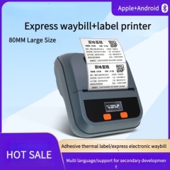 80mm Portable Thermal Receipt Label Printer Portable handheld barcode Thermal label 80mm Printer for jewelry sticker and express delivery note