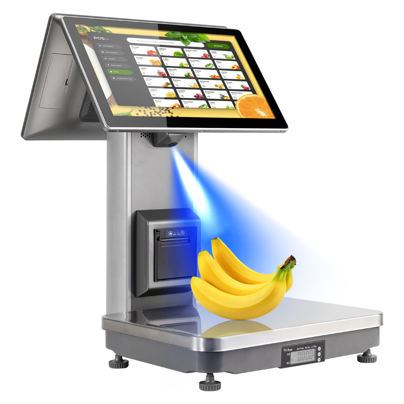 POS Terminal Scales 15.6" Capacitive Touchscreen Win10 8G RAM 128G SSD Cash Drawer Weighing Functions YOUYOU AI