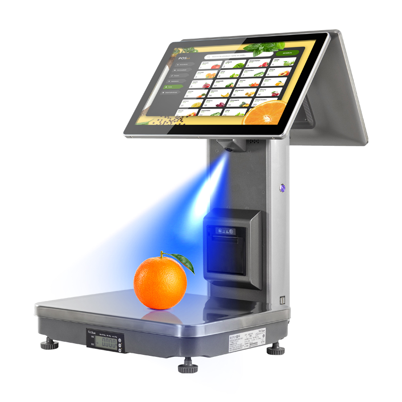 POS Terminal Scales 15.6" Capacitive Touchscreen Win10 8G RAM 128G SSD Cash Drawer Weighing Functions YOUYOU AI