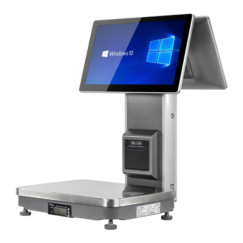 POS Terminal Scales 15.6" Capacitive Touchscreen Win10 8G RAM 128G SSD Cash Drawer Weighing Functions YOUYOU AI