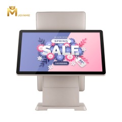 Super Slim Aluminum Alloy Dual Screen Touch POS Terminal 4G RAM, 64GB SSD, 8G RAM, 128GB SSD,Champagne gold