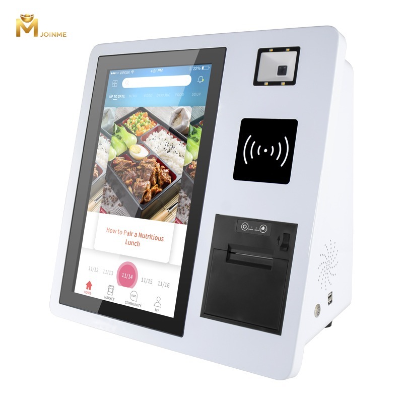 All-in-One Capacitive Touch Screen POS Desktop Self-Service Kiosk with 80MM Printer Window