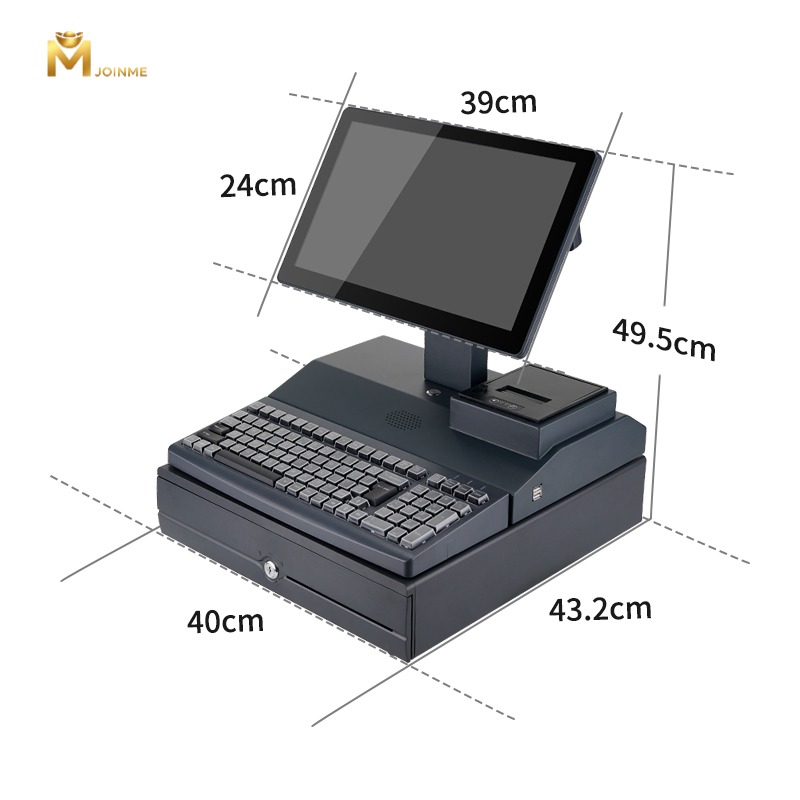 All-in-One Integrated POS Machine with Keyboard and Cash Drawer