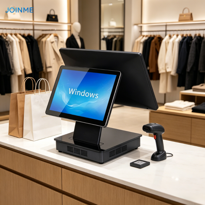 15.6inch capacitive touchscreen 1366*768 Dual Screen Touch POS with Aluminum Alloy Stand