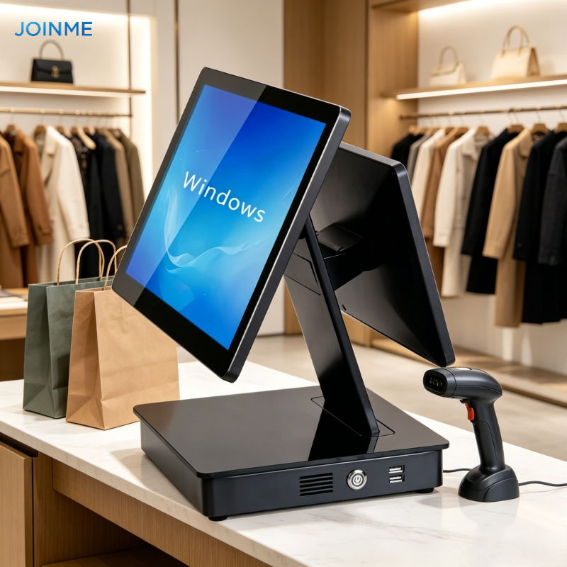15.6inch capacitive touchscreen 1366*768 Dual Screen Touch POS with Aluminum Alloy Stand