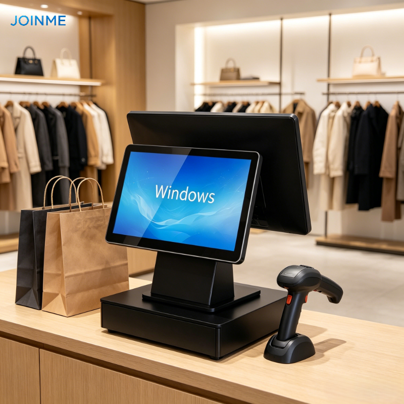 15.6inch capacitive touchscreen 1366*768 Dual Screen Touch POS with Aluminum Alloy Stand