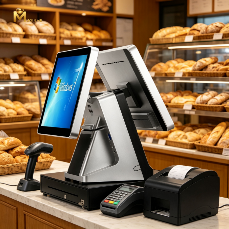 Round Pos Machine 15 Inch POS Hardware Machine Cash Register with Built in 80mm Printer ...
