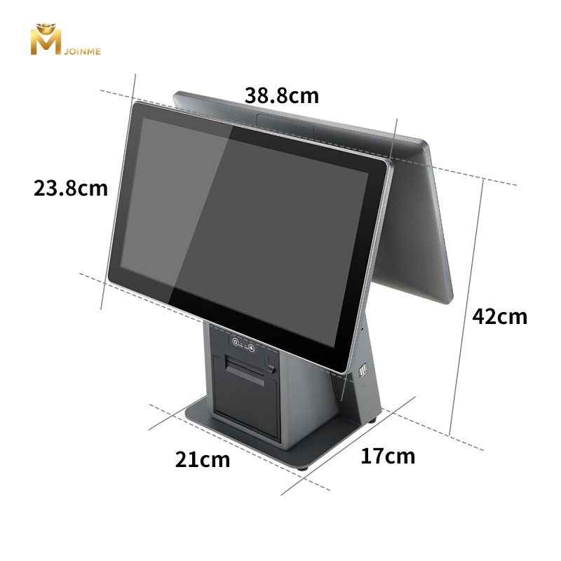 Aluminum Alloy POS Terminal with Detachable Printer and Detachable Barcode Scanner as well as Optional Vertical Screen.