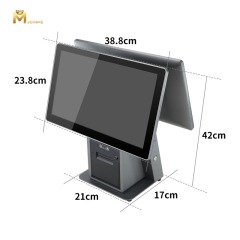 Aluminum Alloy POS Terminal with Detachable Printer and Detachable Barcode Scanner as well as Optional Vertical Screen.