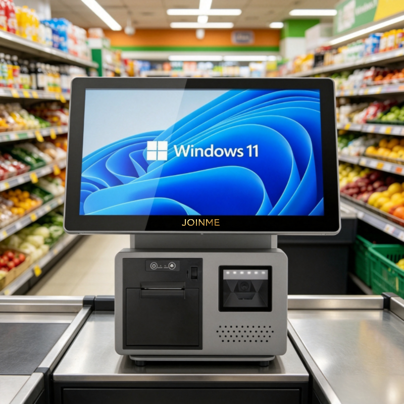 Aluminum Alloy POS Terminal with Detachable Printer and Detachable Barcode Scanner as well as Optional Vertical Screen.