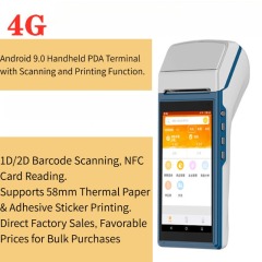 Android Handheld Smart Terminal Mobile touch POS with printer and 3G 4G sim card slot and NFC scanner