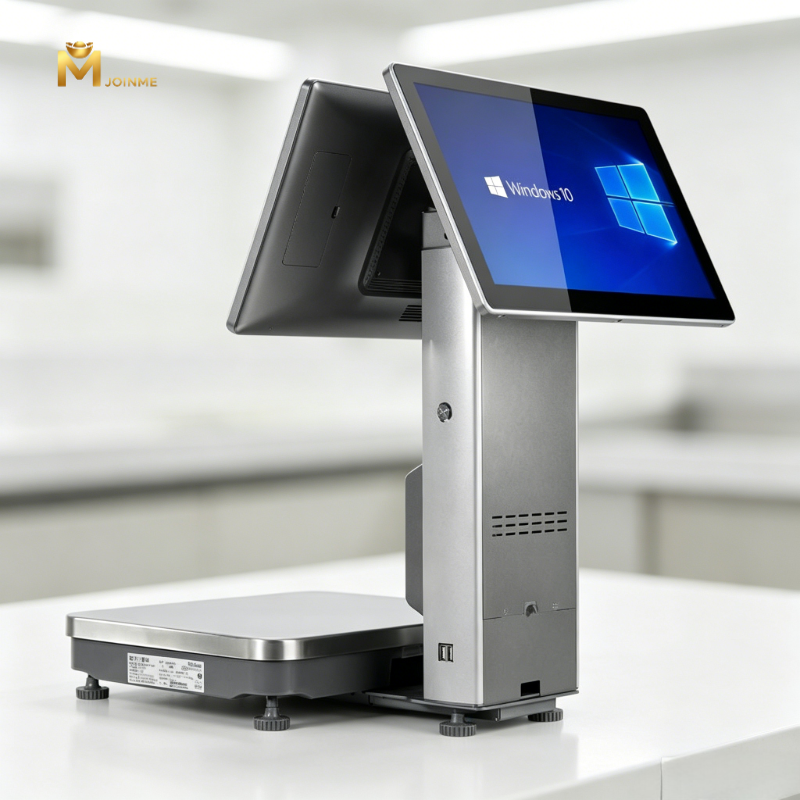POS Terminal Scales 15.6" Capacitive Touchscreen Win10 8G RAM 128G SSD Cash Drawer Weighing Functions YOUYOU AI