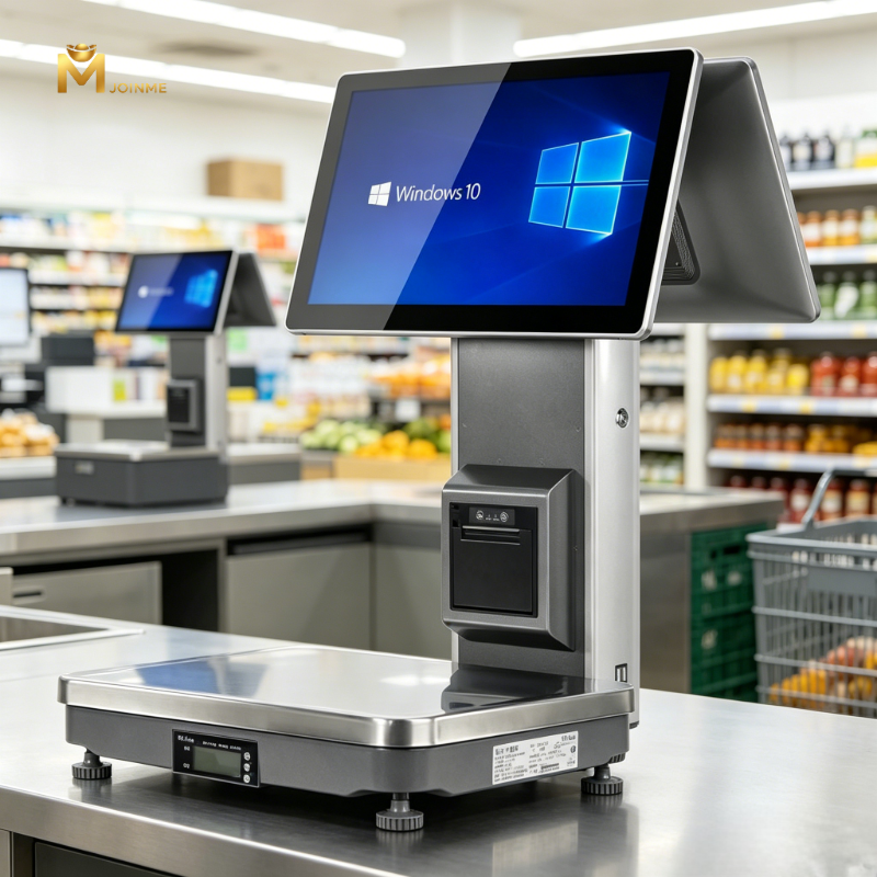 POS Terminal Scales 15.6" Capacitive Touchscreen Win10 8G RAM 128G SSD Cash Drawer Weighing Functions YOUYOU AI