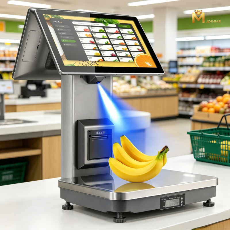 POS Terminal Scales 15.6" Capacitive Touchscreen Win10 8G RAM 128G SSD Cash Drawer Weighing Functions YOUYOU AI