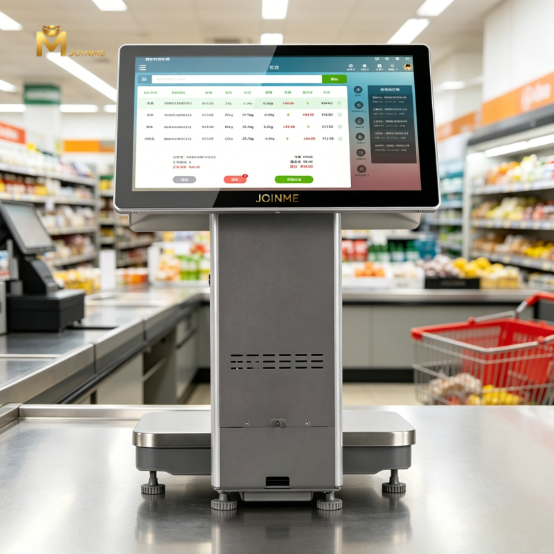POS Terminal Scales 15.6" Capacitive Touchscreen Win10 8G RAM 128G SSD Cash Drawer Weighing Functions YOUYOU AI