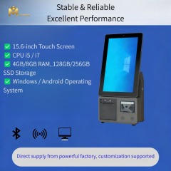Self-service Kiosk with 15.6inch Screen and printer and Barcode Scanner